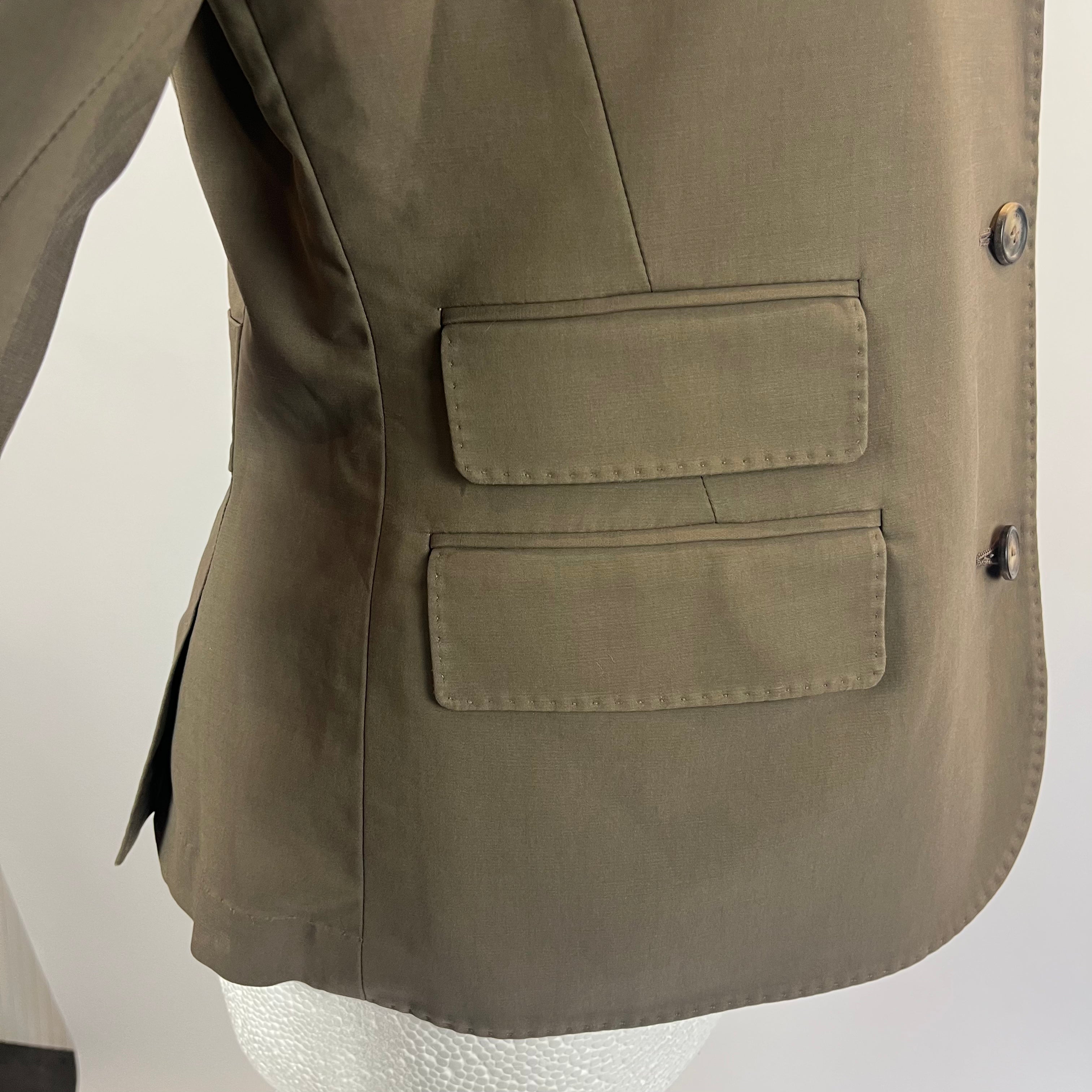 Loro Piana Olive Stretch Cotton Jacket M