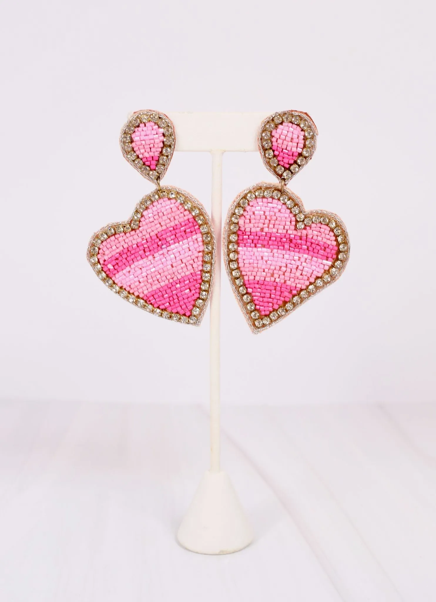 Love and Devotion Heart Earring HOT PINK