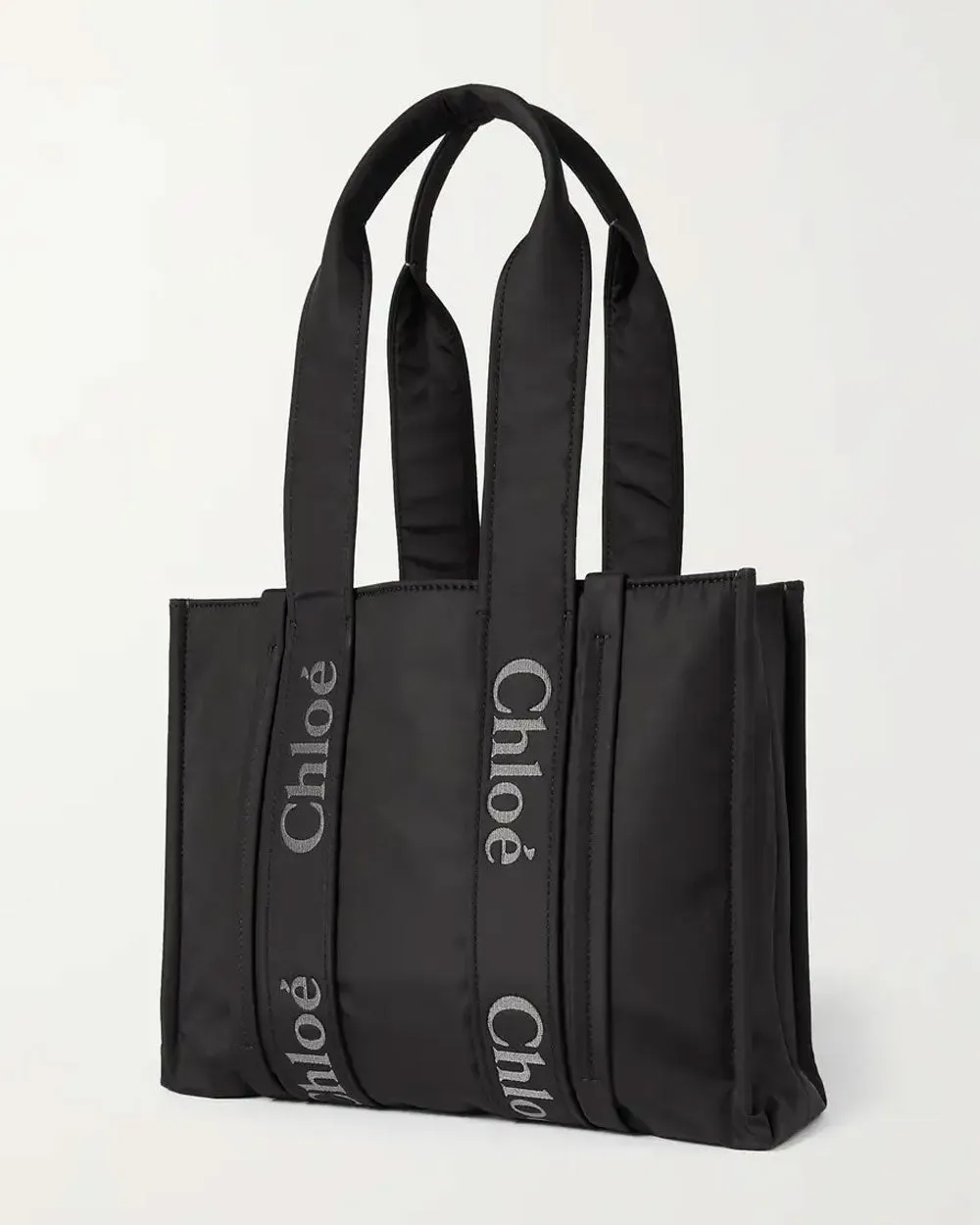 Medium Woody Tote Bag in Black