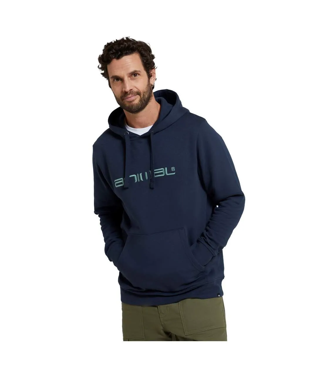 Mens driver logo organic hoodie navy Animal