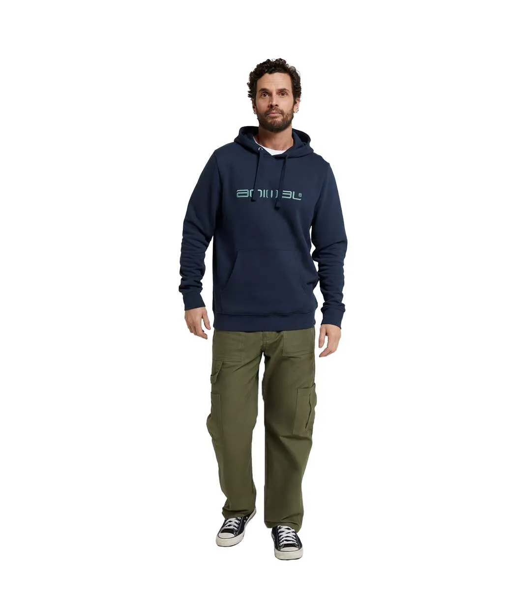 Mens driver logo organic hoodie navy Animal