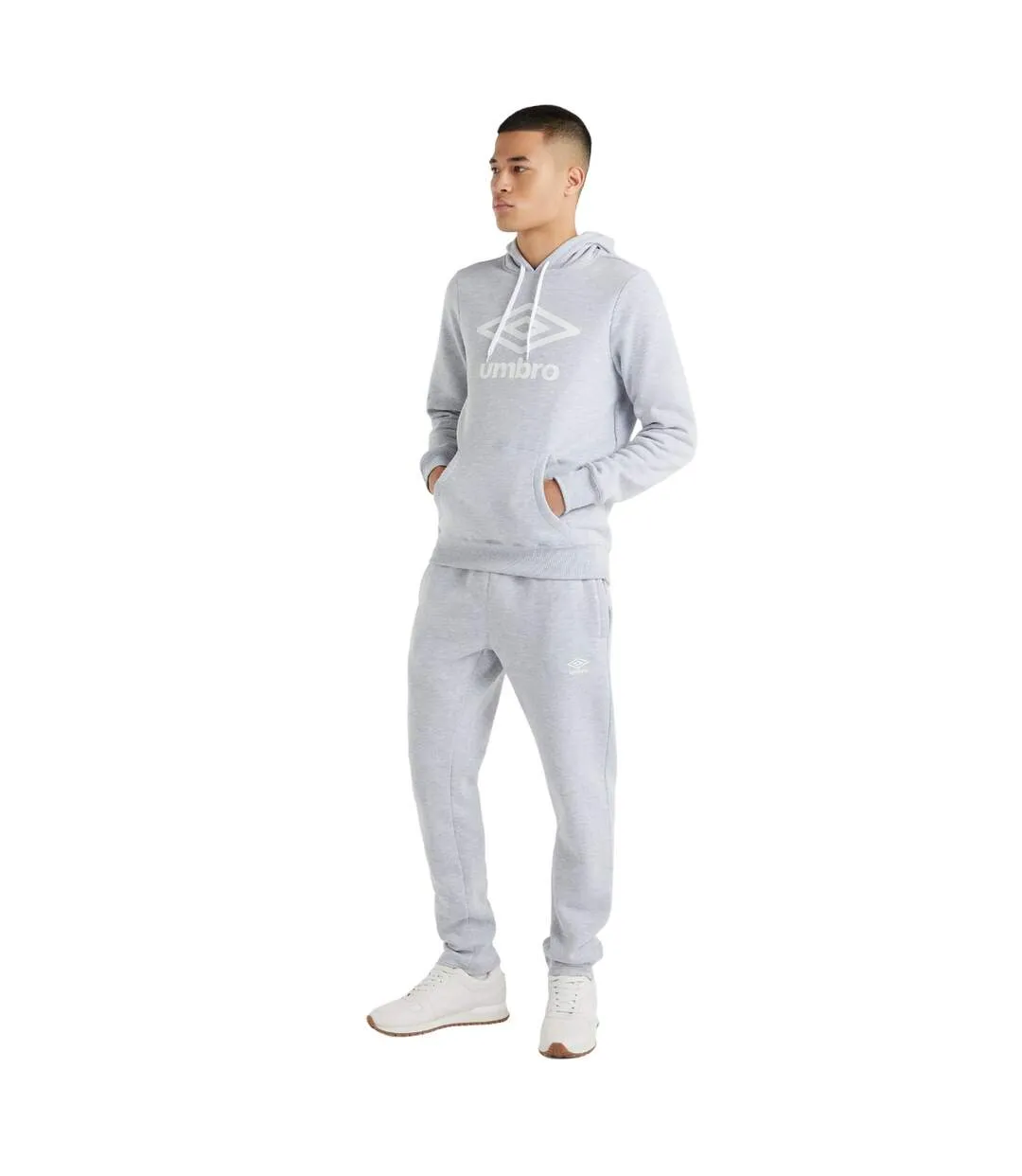 Mens logo hoodie grey marl Umbro