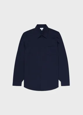 Men's Piqué Shirt in Navy