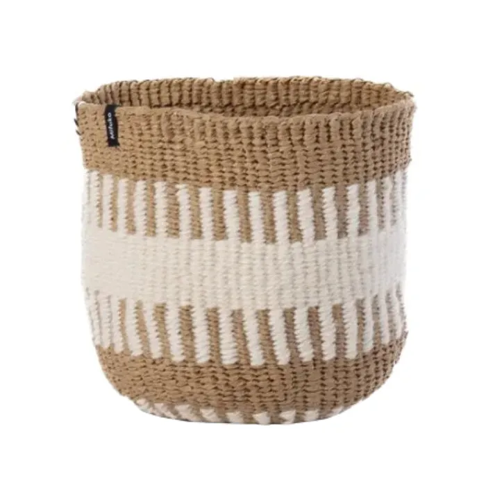 Mifuko Pamba Basket White Rib Weave Extra Small