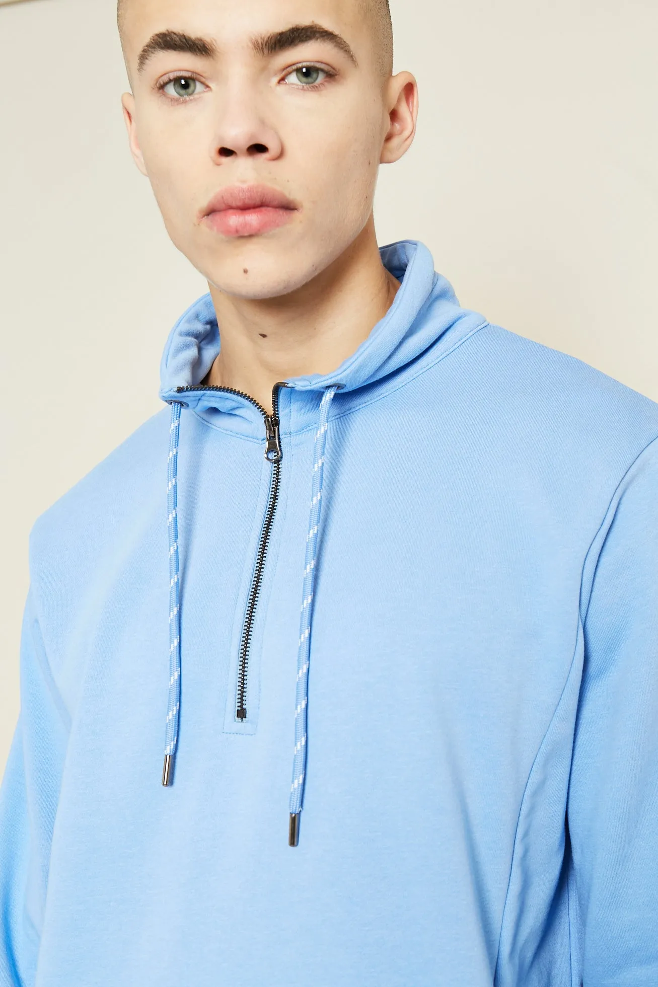 MONSANTO 1/2 ZIP SWEATER - BLUE