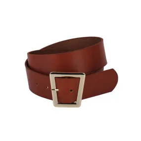 MOST WANTED TRAPEZOID BUCKLE WIDE LEATHER BELT