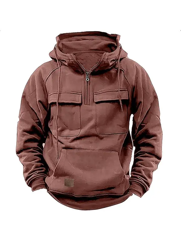 Multi-Pocket Hooded Men Winter Jacket