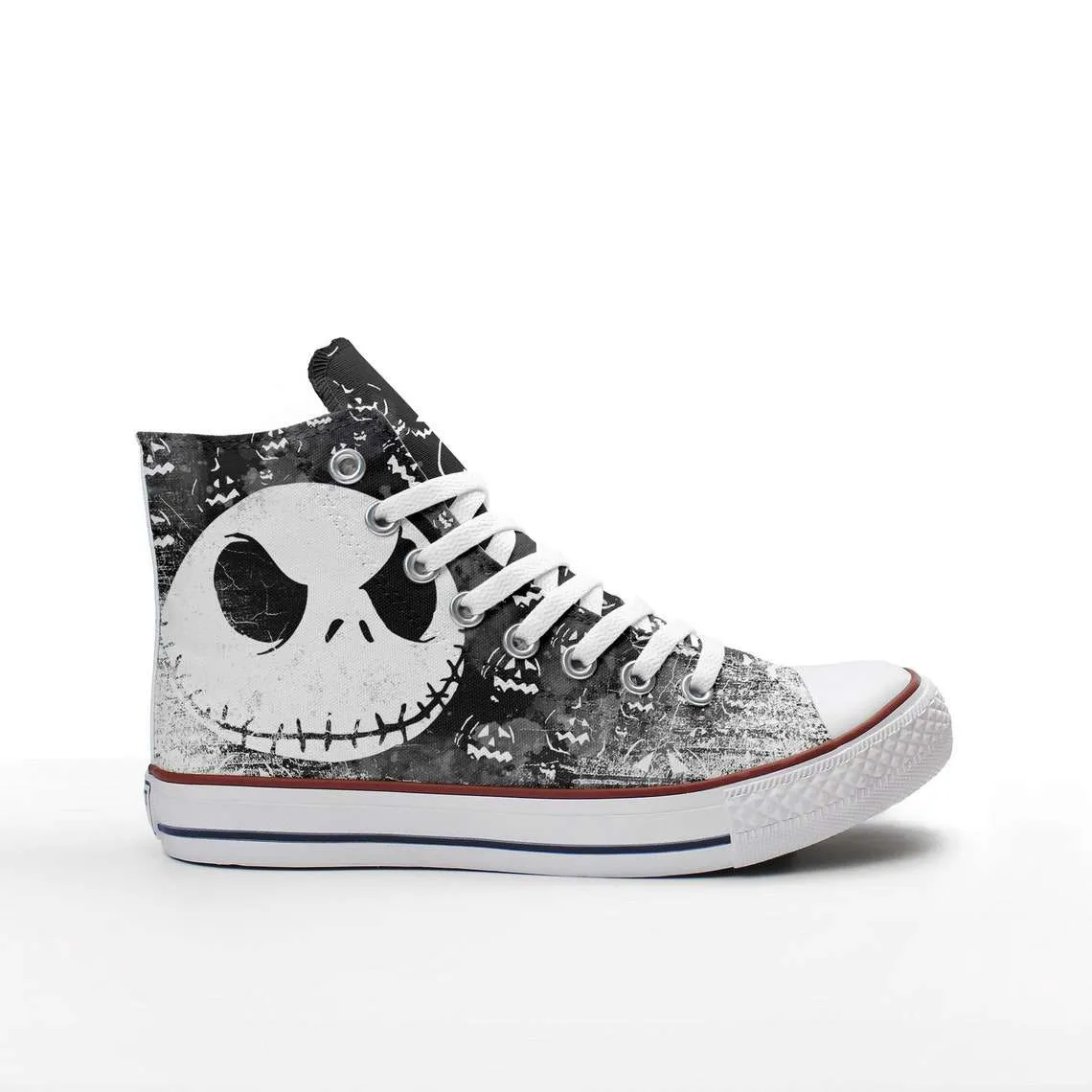 Nightmare before Christmas Tim Burton Jack Skellington Printed Sneakers Canvas High Top Shoes