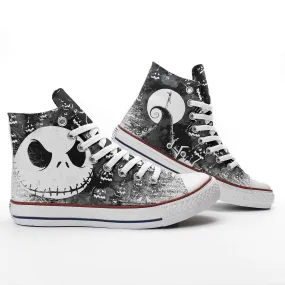 Nightmare before Christmas Tim Burton Jack Skellington Printed Sneakers Canvas High Top Shoes