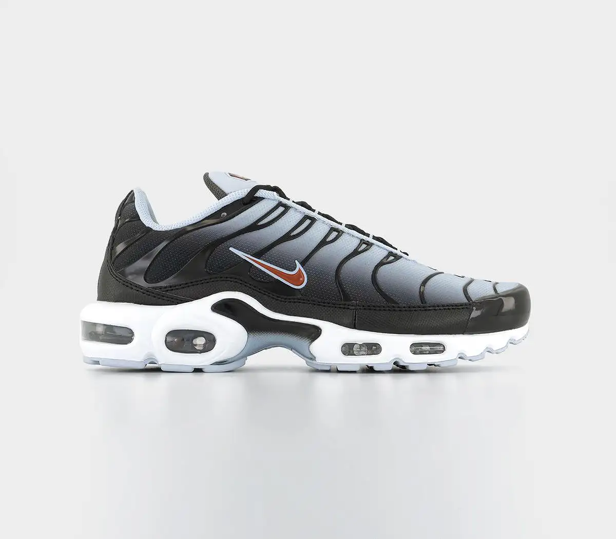 Nike Air Max Plus Black Rugged Orange Blue Tint Iron Grey Trainers