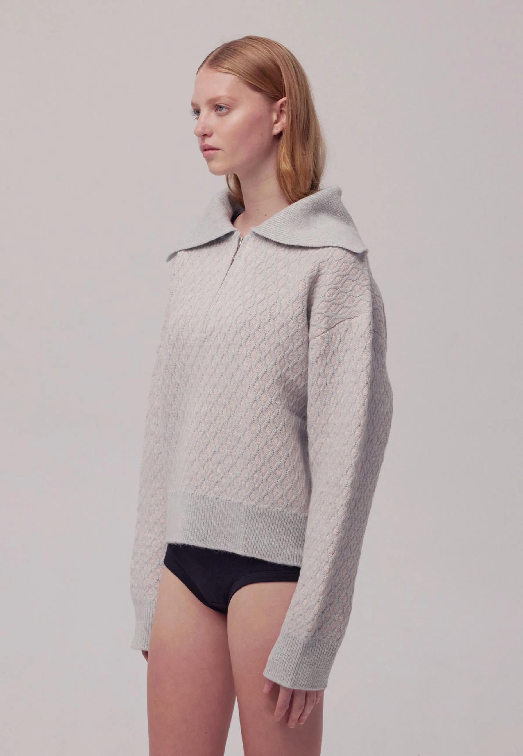 Ola Zip Sweater - Ice