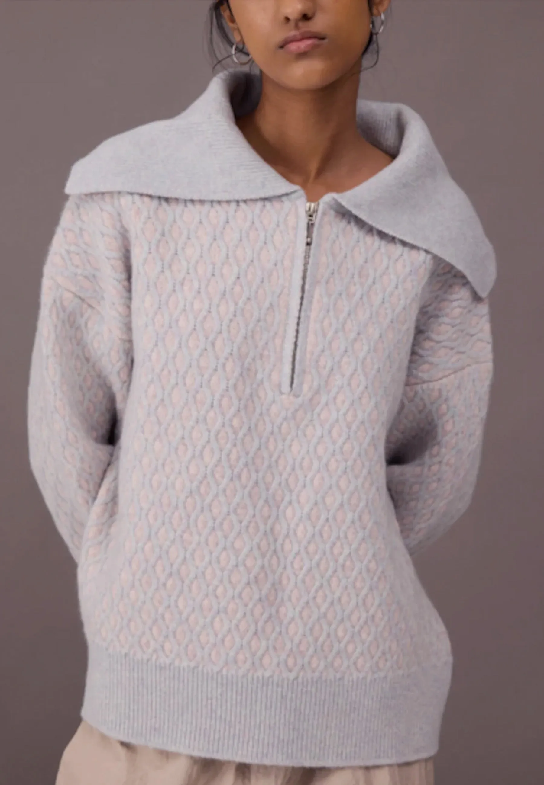 Ola Zip Sweater - Ice