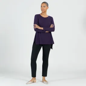 Parachute Hem Sweater Tunic in Eggplant