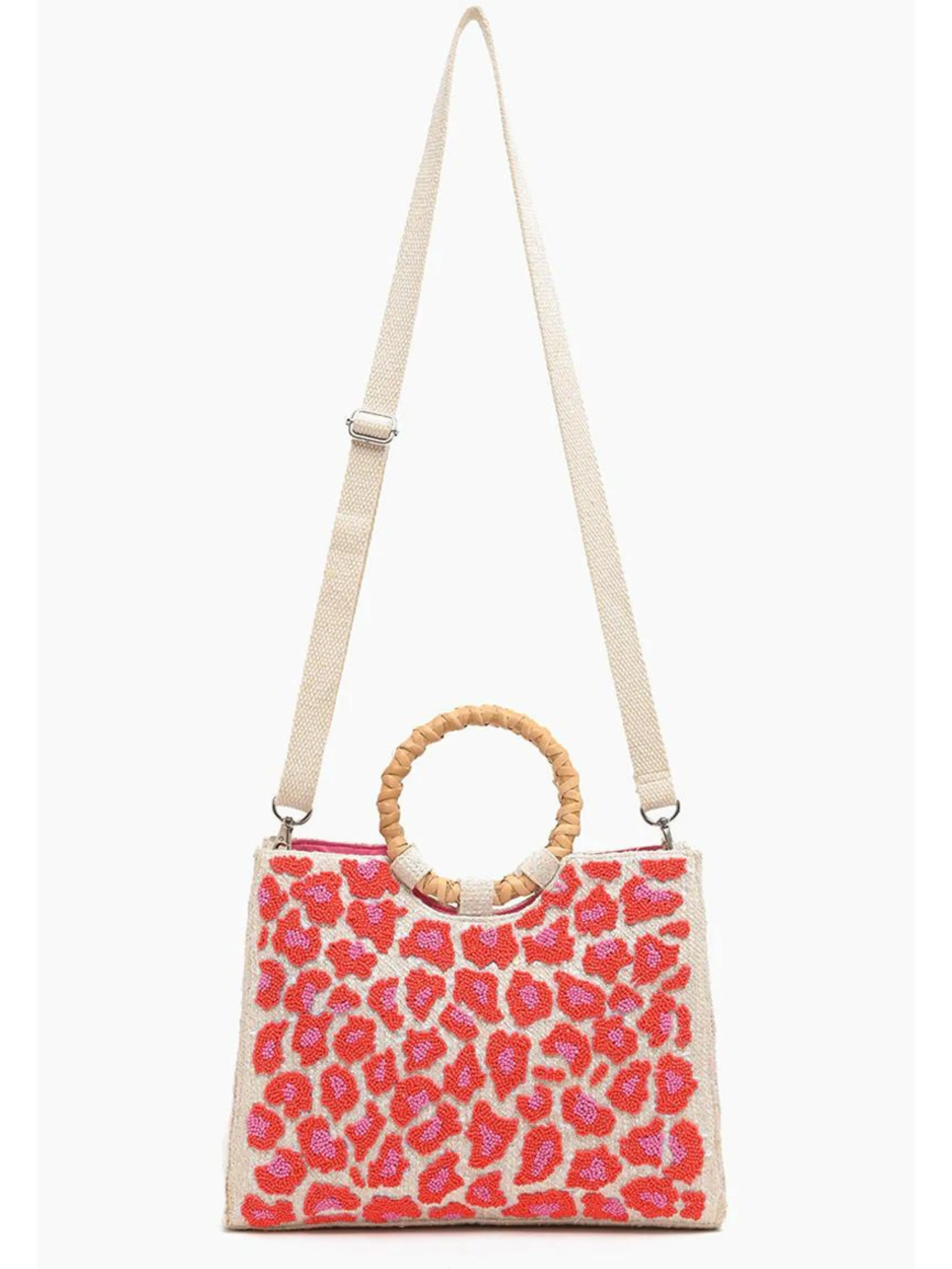 Pink Leopard Tote with Crossbody Straps