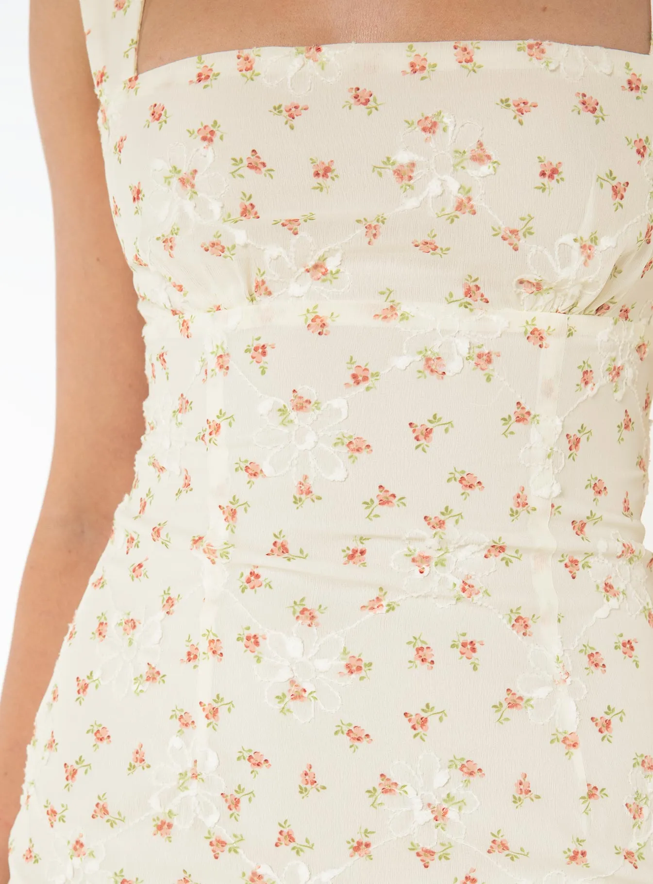 Posito Mini Dress White Floral