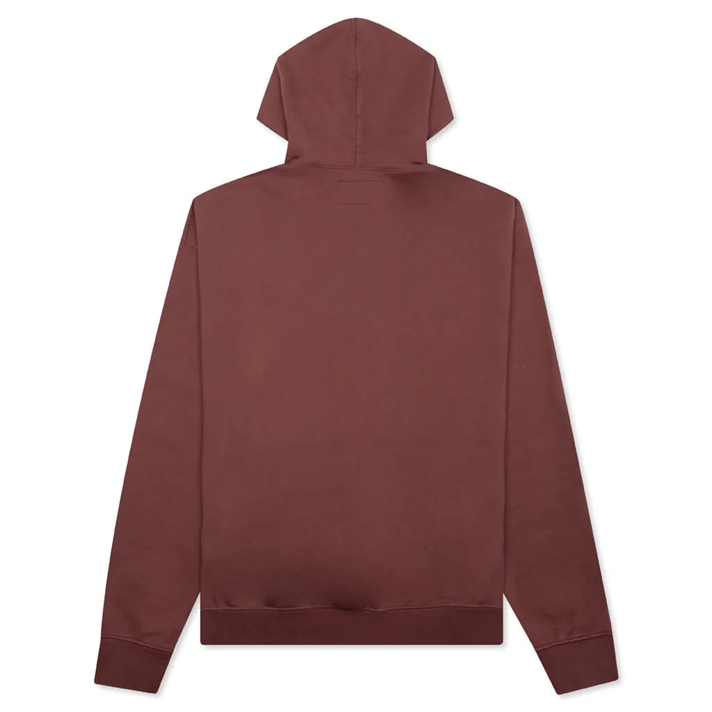 Printed Charm Logo Hoodie - Dark Mauve