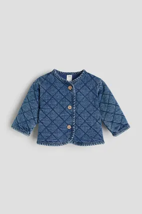 Quilted denim jacket - Round neck - Long sleeve - Denim blue - Kids | H&M GB