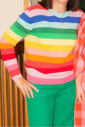 Rainbow Crew Sweater in Opal Multi    