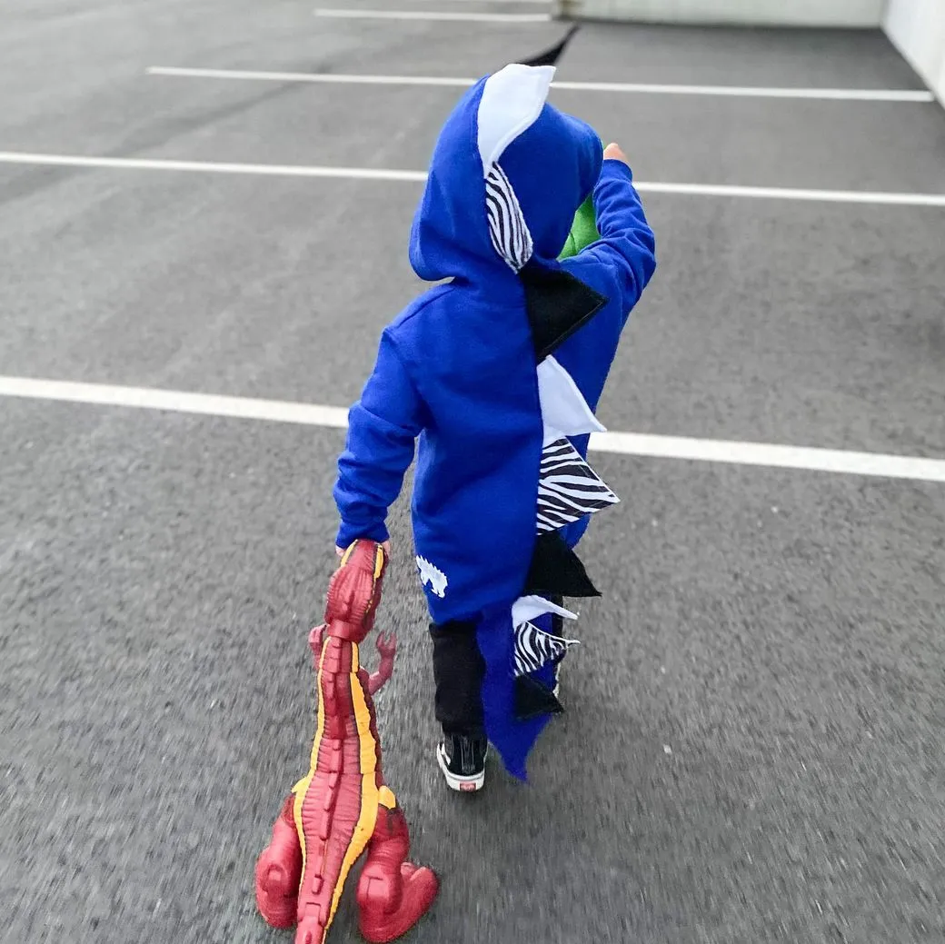 Royal Blue Dragon Hoodie with Tail