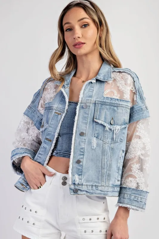 Sandra Lace Denim Jacket