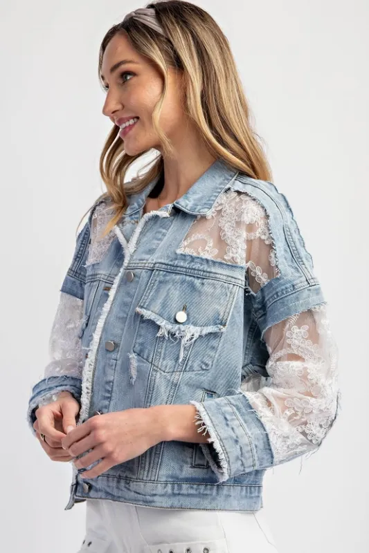 Sandra Lace Denim Jacket