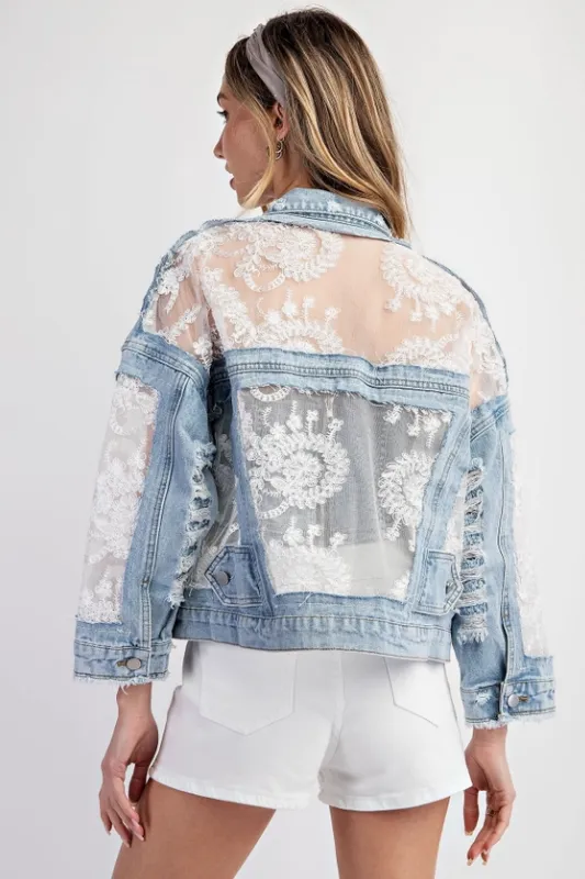 Sandra Lace Denim Jacket