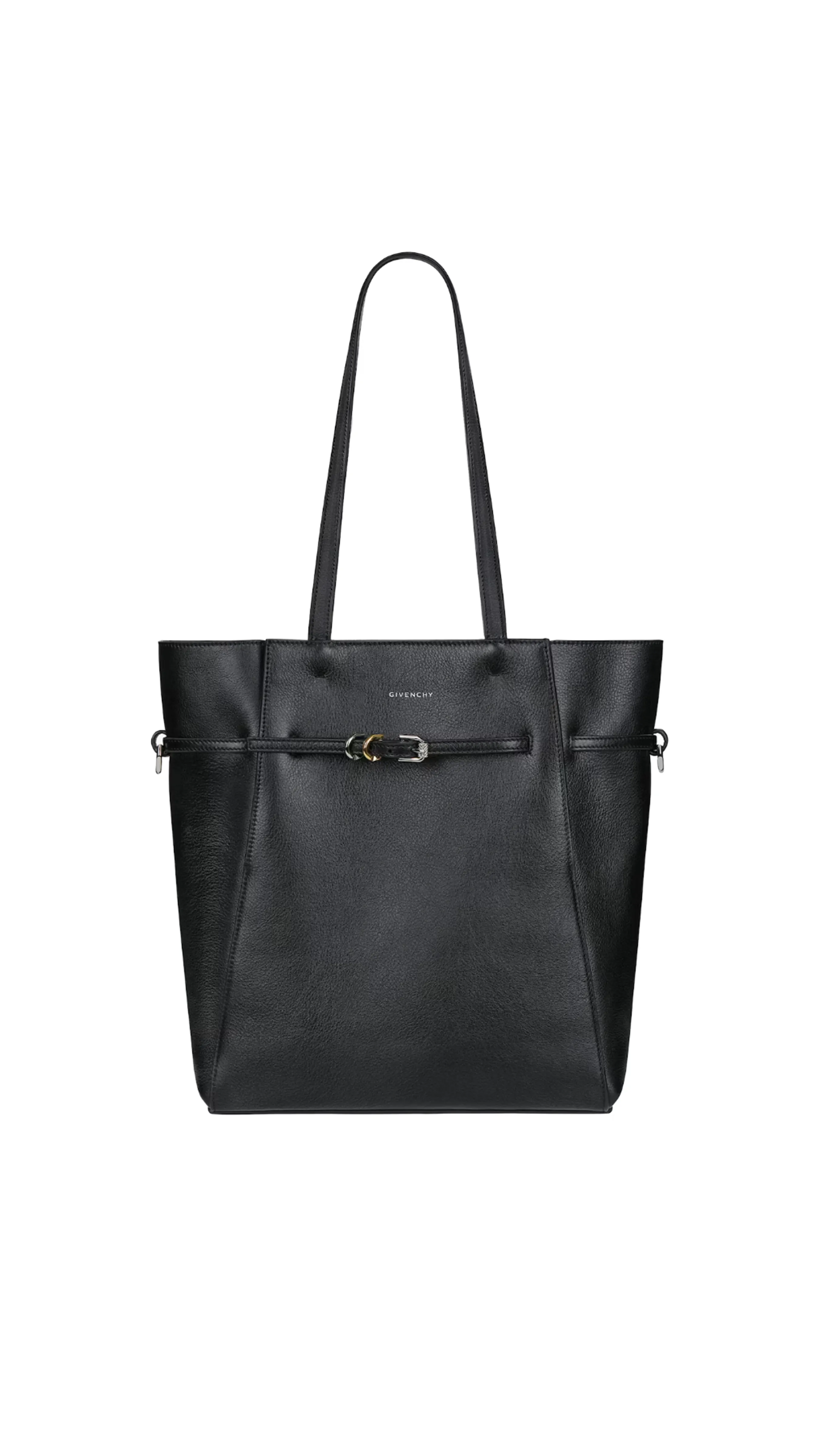 Small Voyou Tote Bag in Leather - Black