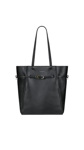 Small Voyou Tote Bag in Leather - Black