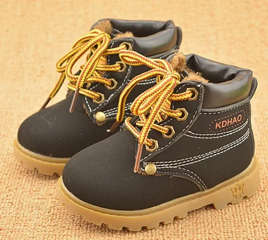 Spring Autumn Winter Children Sneakers Martin Boots Kids Shoes Boys Girls Snow Boots Casual Shoes Girls Boys Plush Fashion Boots