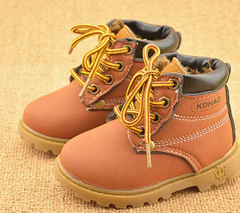 Spring Autumn Winter Children Sneakers Martin Boots Kids Shoes Boys Girls Snow Boots Casual Shoes Girls Boys Plush Fashion Boots