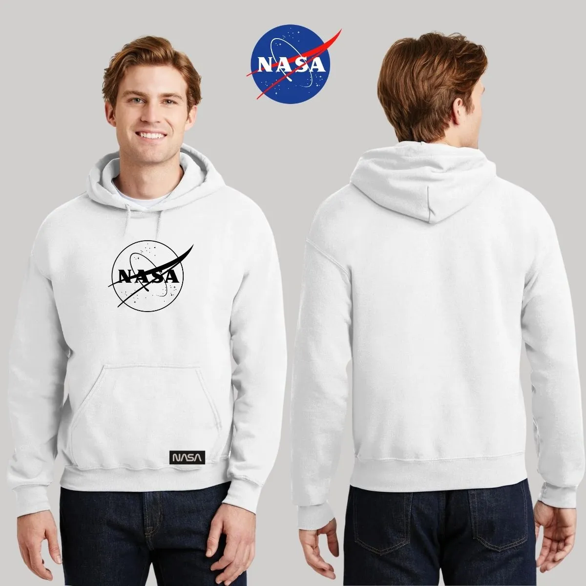 Sudadera para Hombre Hoodie Nasa Monocromático