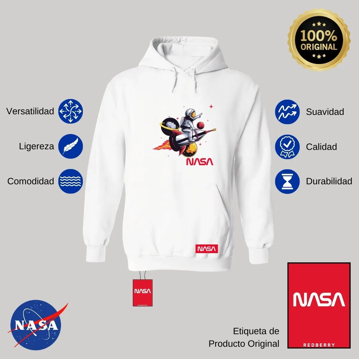 Sudadera para Hombre Hoodie Nasa Seal