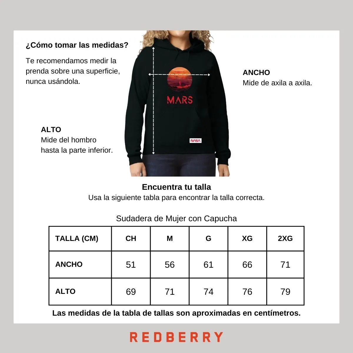 Sudadera para Mujer Hoodie Nasa Mars