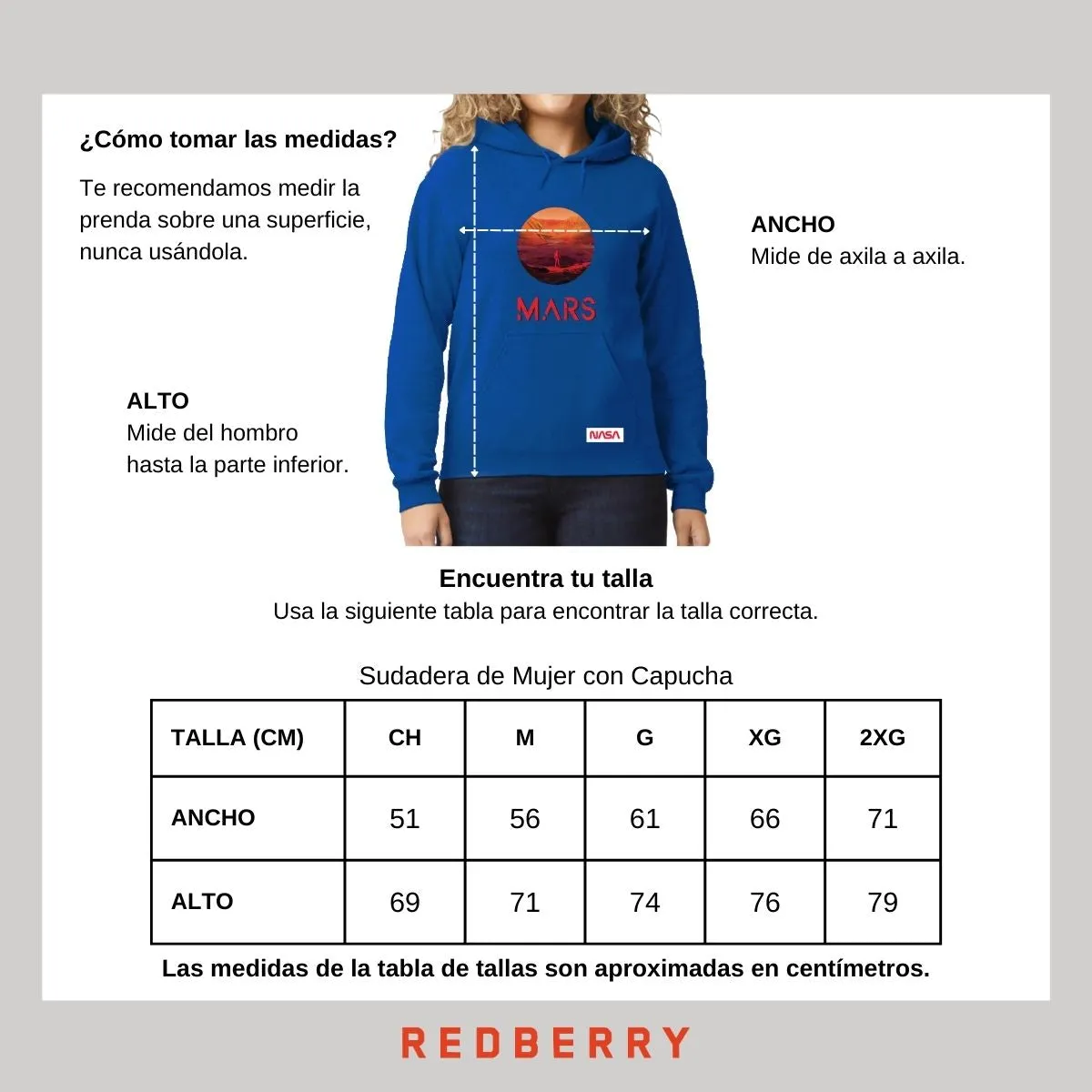 Sudadera para Mujer Hoodie Nasa Mars