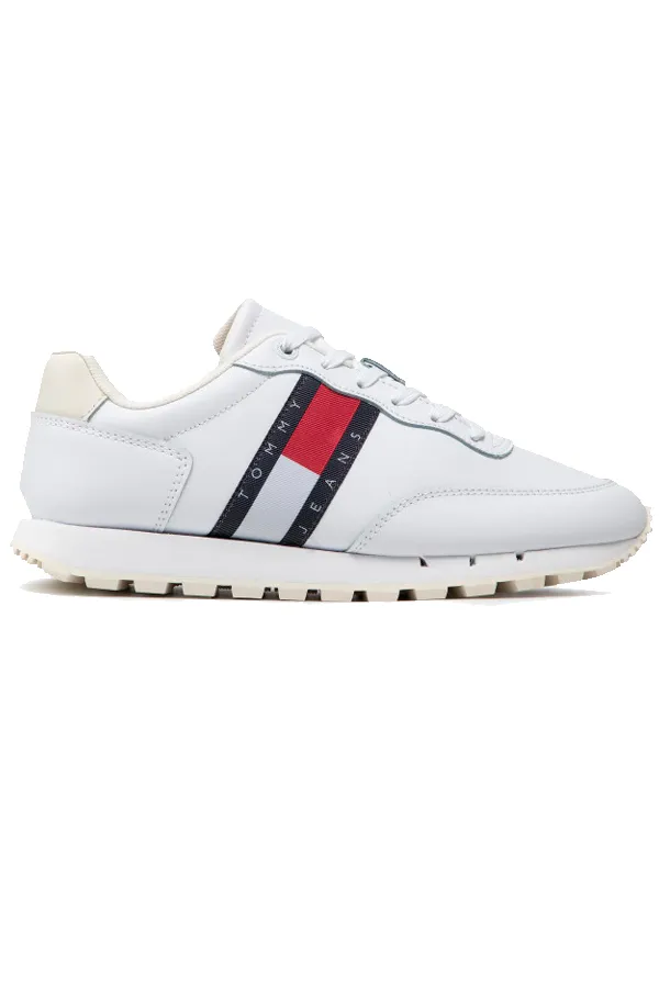 Tommy Hilfiger Women Flag Leather Trainers White