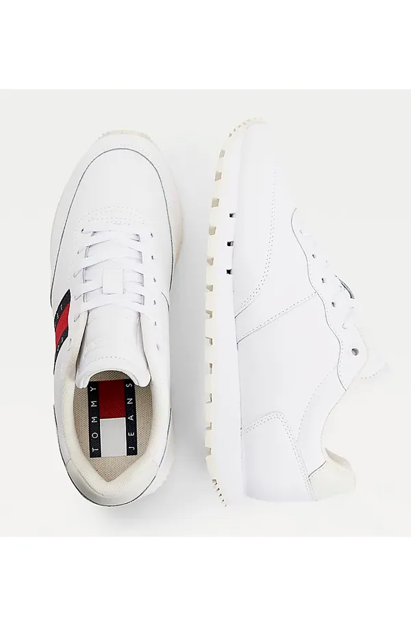 Tommy Hilfiger Women Flag Leather Trainers White