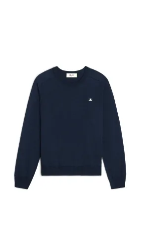 Triomphe Crewneck Sweater in Wool - Navy