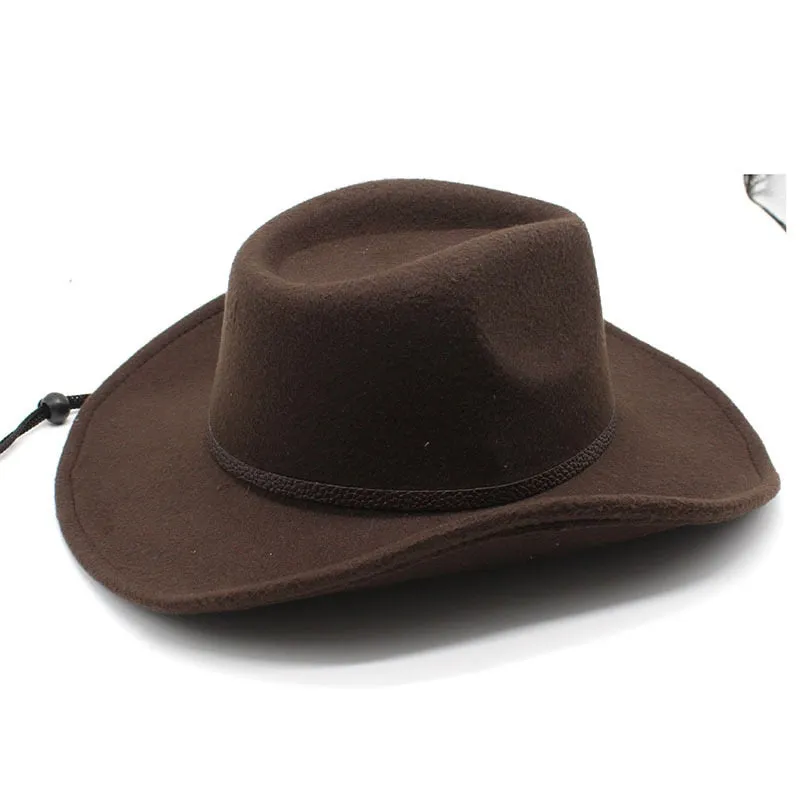 Unisex Western Imitation Wool Felt Wide Brim Cowboy Panama Hat