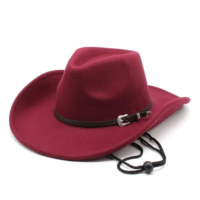 Unisex Western Imitation Wool Felt Wide Brim Cowboy Panama Hat