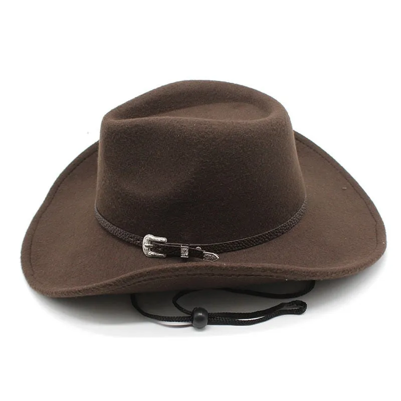 Unisex Western Imitation Wool Felt Wide Brim Cowboy Panama Hat