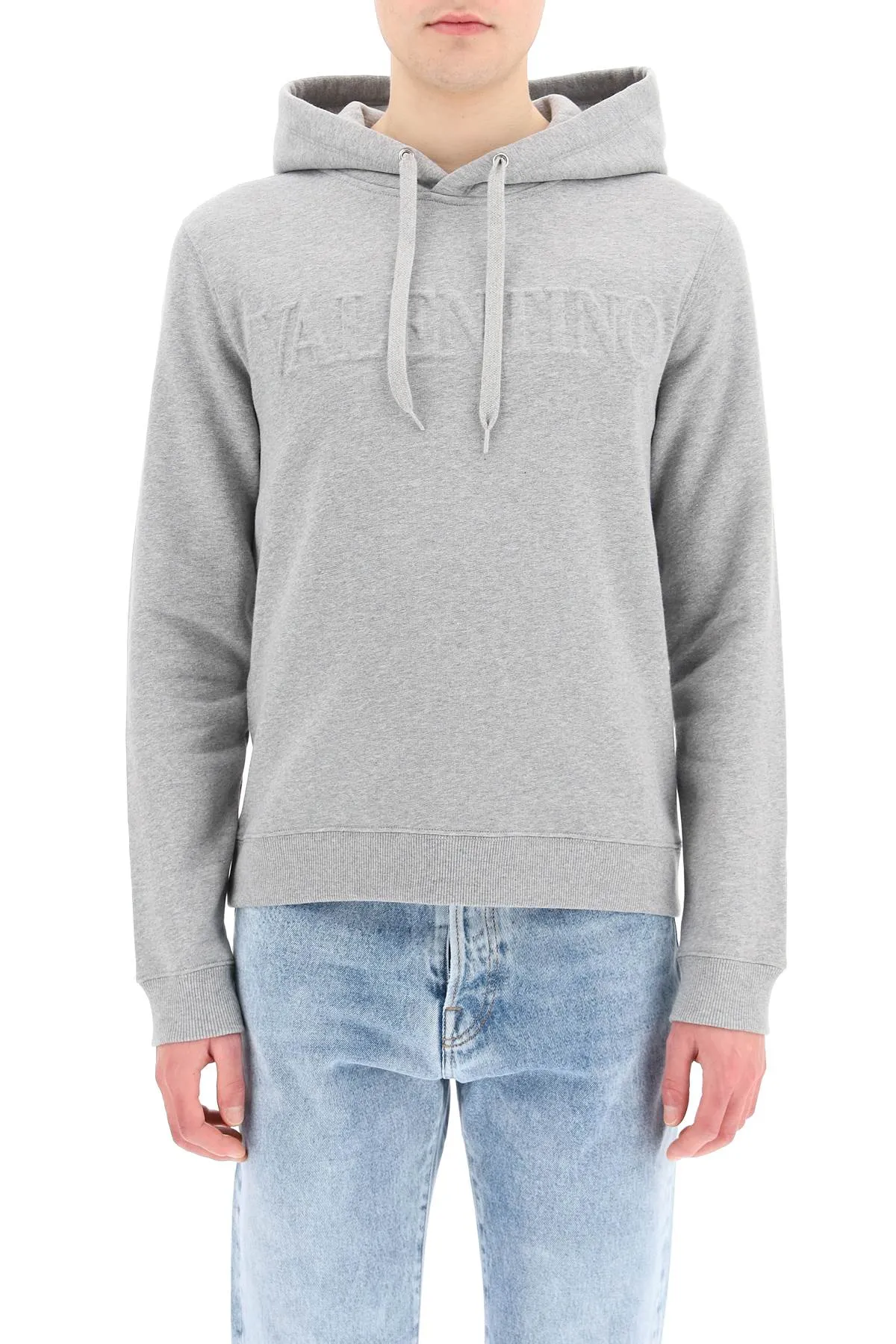 Valentino Logo Embossed Long-Sleeved Hoodie