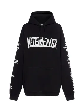 Vetements Logo Printed Drawstring Oversized Hoodie