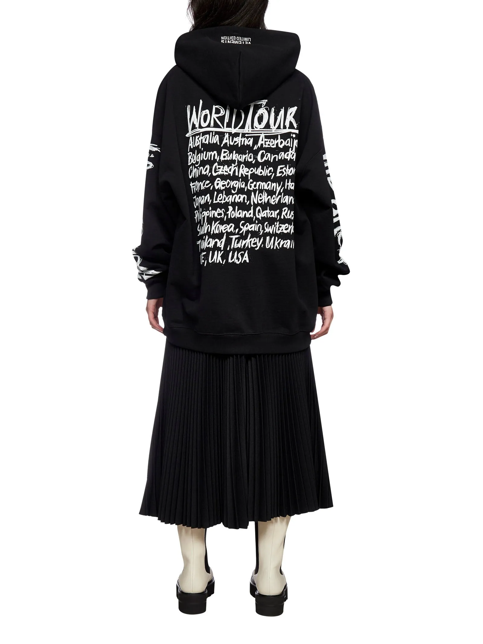 Vetements Logo Printed Drawstring Oversized Hoodie