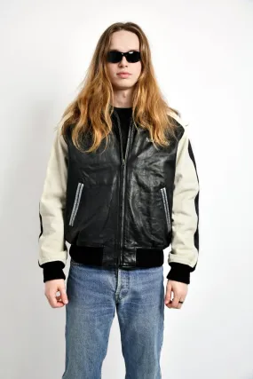 Vintage leather bomber jacket