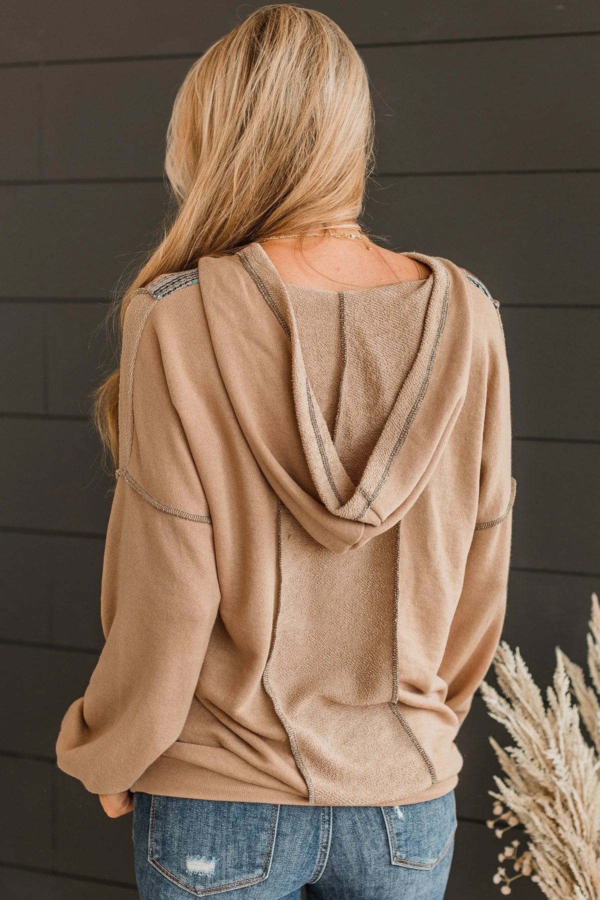 With Me Forever Lightweight Hoodie- Taupe