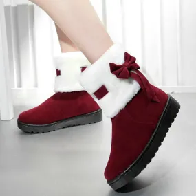 Women's Winter Fashion Thick Sole Flat Warm Ankle Snow Boots