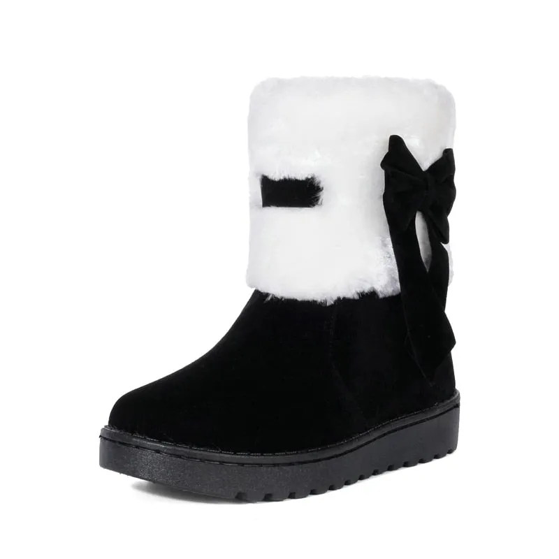 Women's Winter Fashion Thick Sole Flat Warm Ankle Snow Boots