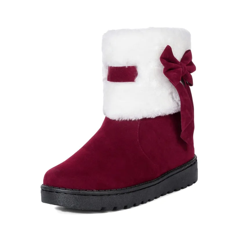 Women's Winter Fashion Thick Sole Flat Warm Ankle Snow Boots