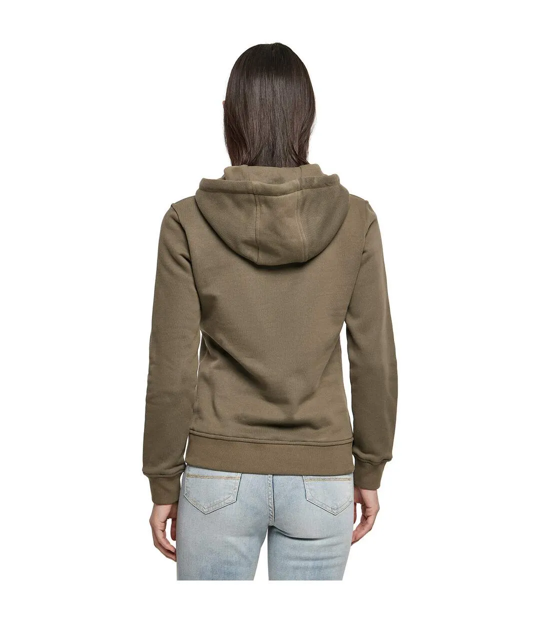 Womens/ladies organic hoodie olive Build Your Brand