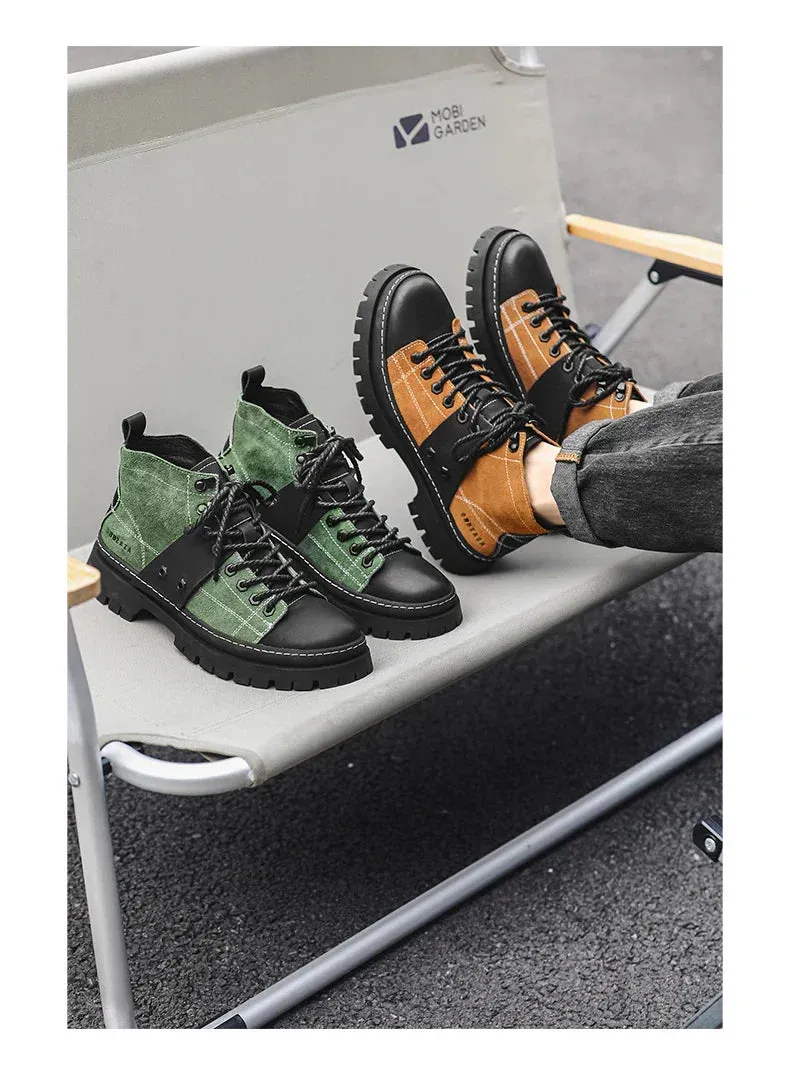 Xituodai  Men's Chukka Boots Waterproof Leather Casual Lace Up Ankle Oxford Boots Daily Dress Shoes for Men